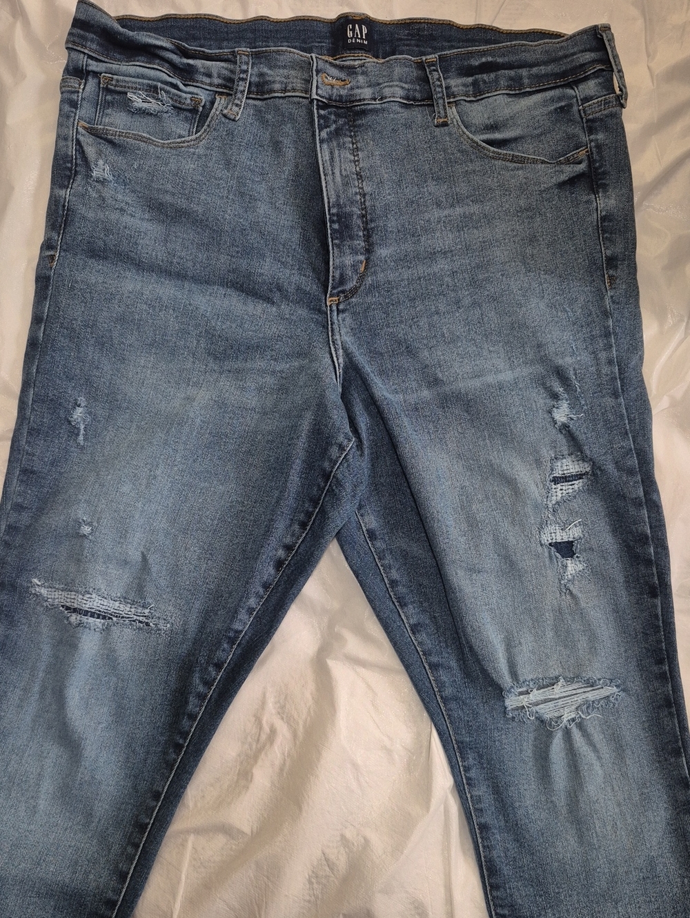 GAP Slim Straight Distressed Light Blue Jeans